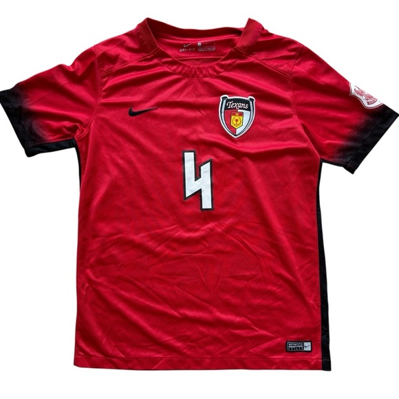 Nike Texans #4 Soccer Jersey & Shorts Set Red Kids L Unisex Crest Logo DRI-FIT - Picture 3 of 12